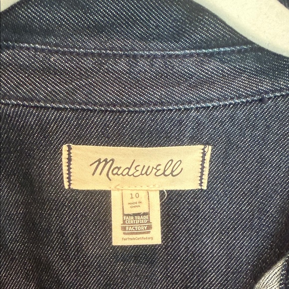 Madewell Dark Blue Denim Long Sleeve Dress - Picture 5 of 7